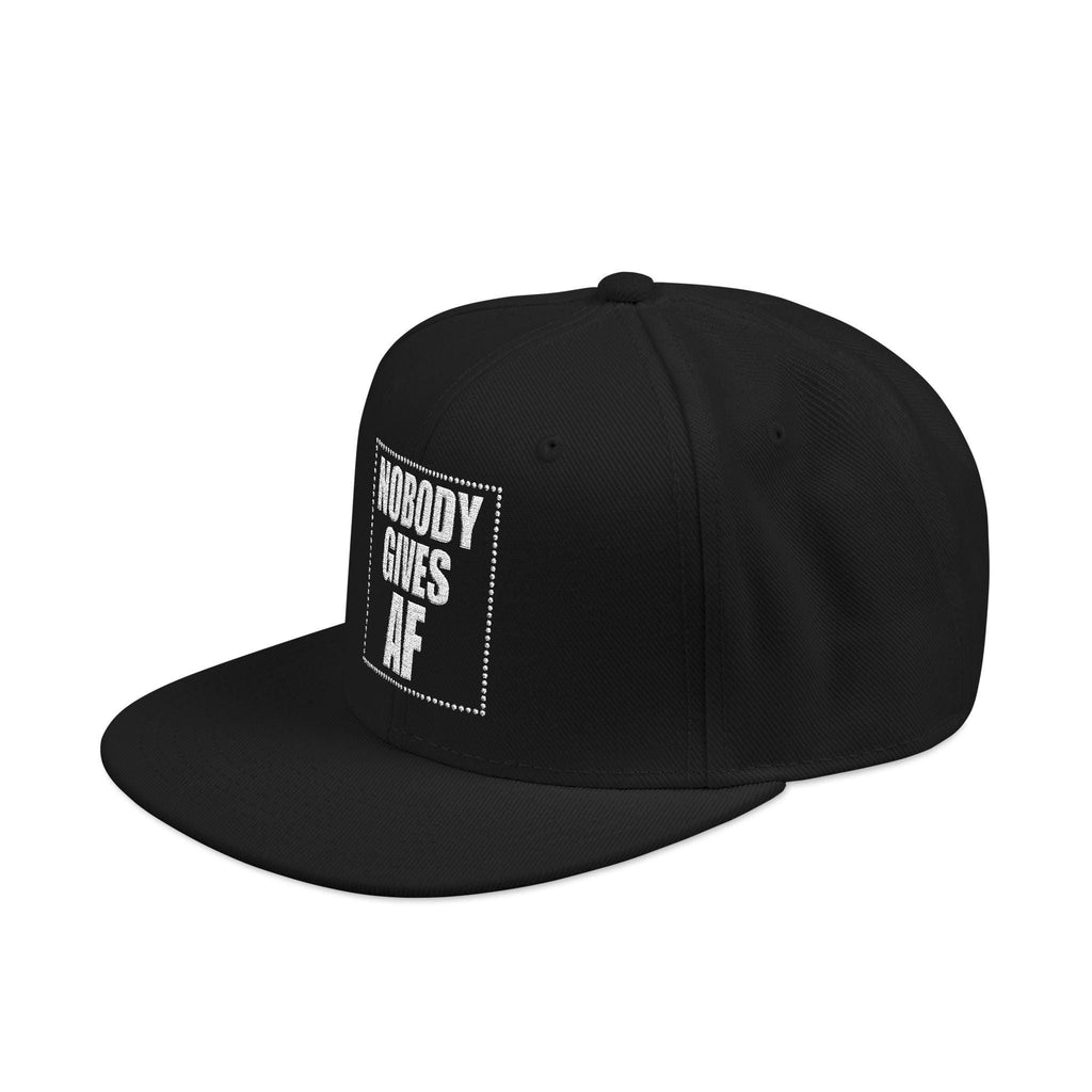 Snapback Hat  "Nobody Gives AF" Embroidered Streetwear Cap