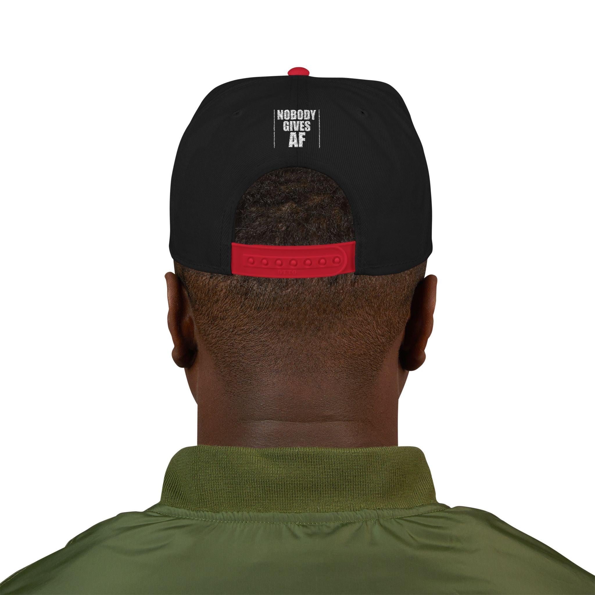 Snapback Hat  "Nobody Gives AF" Embroidered Streetwear Cap