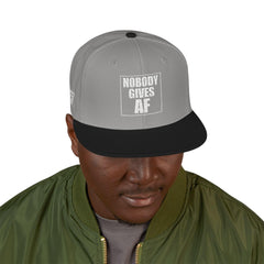Snapback Hat  "Nobody Gives AF" Embroidered Streetwear Cap